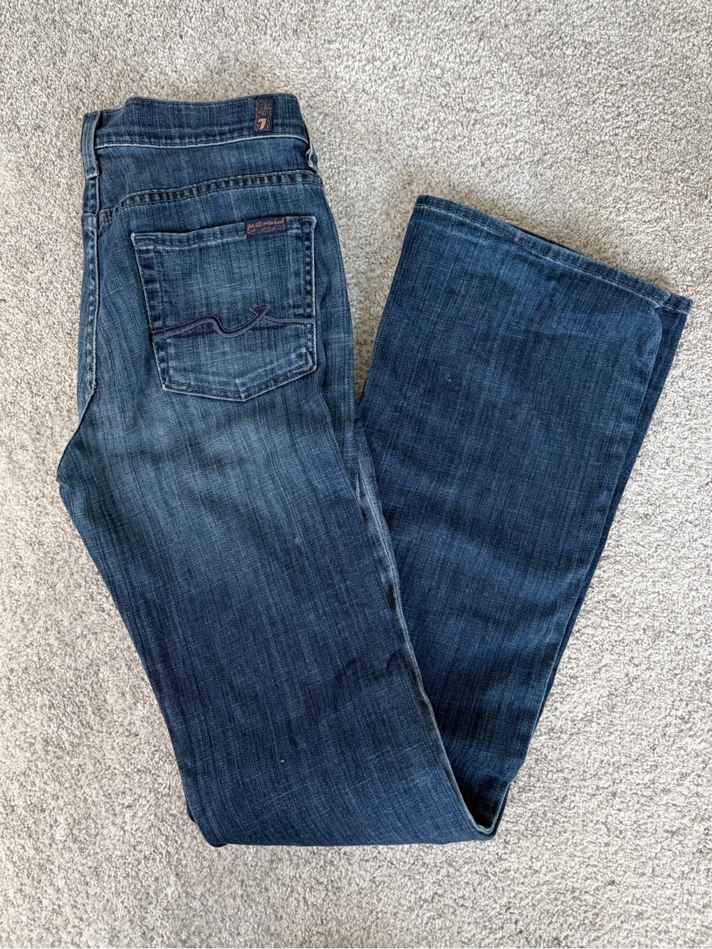 7 For All Mankind Dark Blue Boot Cut Jeans